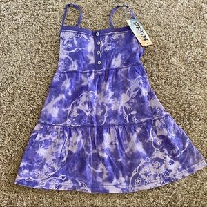 Mudd tank top sleeveless shirt spaghetti straps tiered purple tie dye Med 10/12
